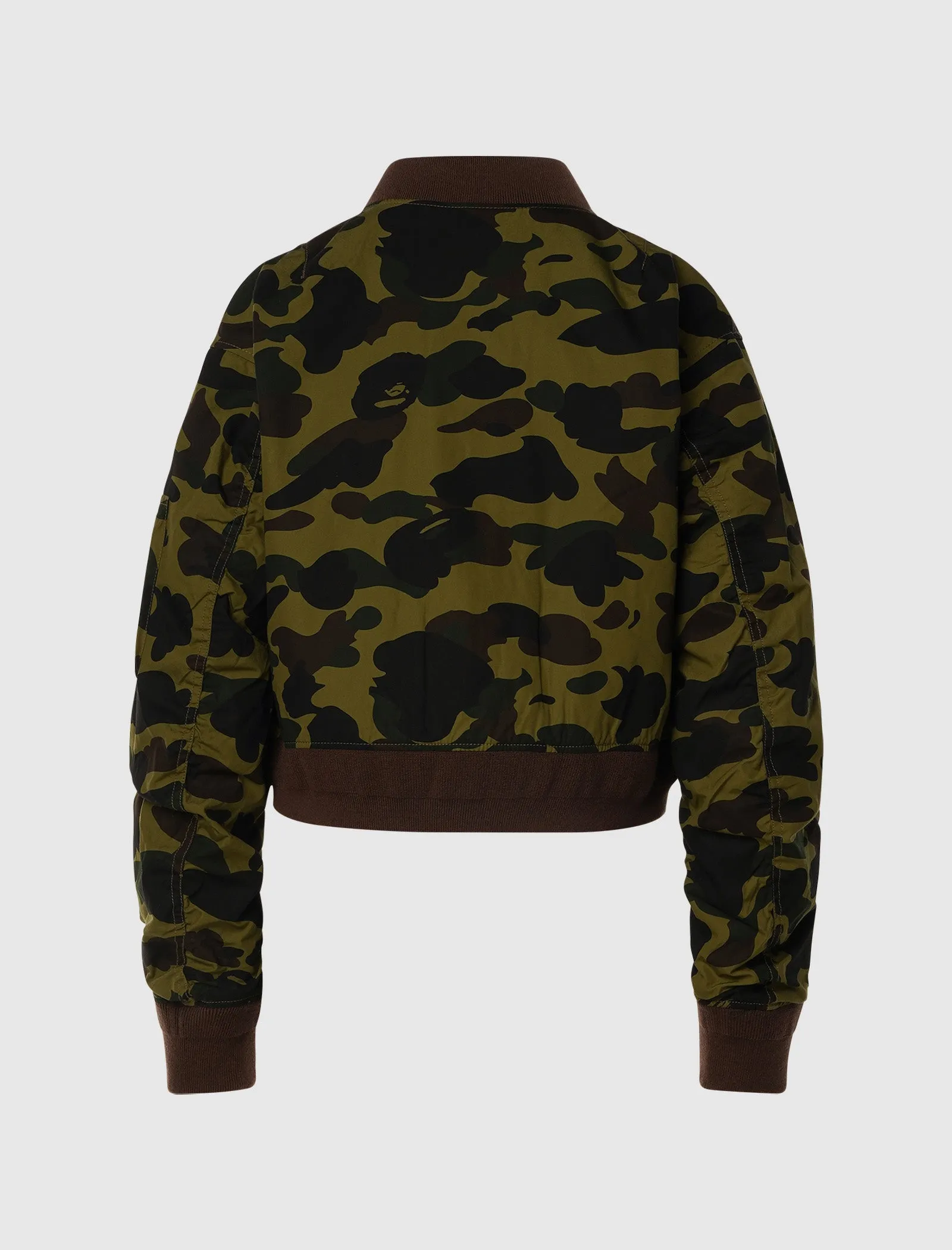 WOMEN'S CROPPED CAMO BOMBER JACKET