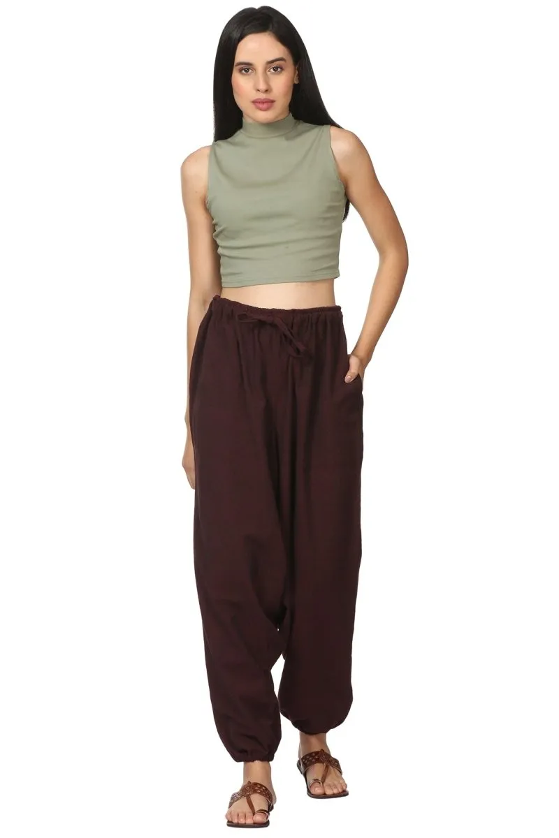 Women's Harem Pant | Maroon | Fits Waist Size 28" to 36"