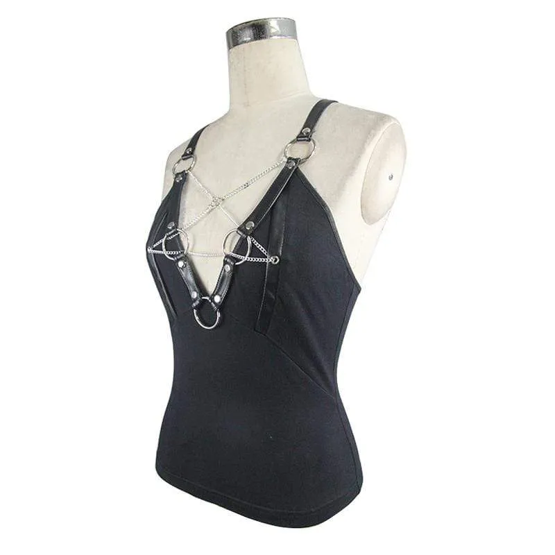 Women's Short Strappy Punk Top