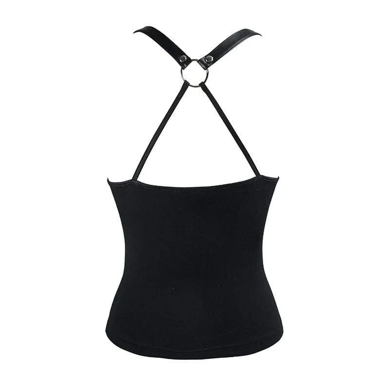 Women's Short Strappy Punk Top