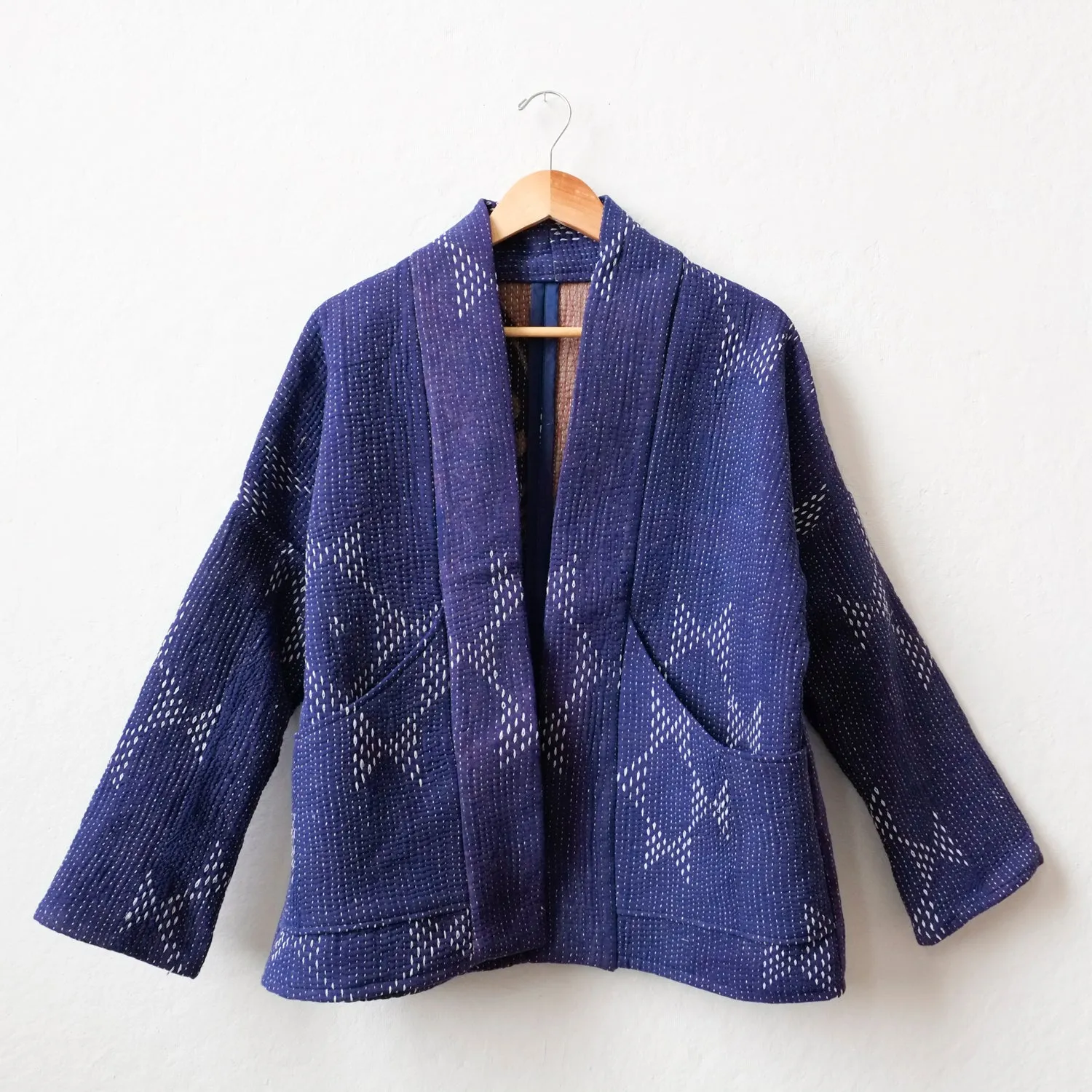 XS Bluish Purple with White Bow Embroidery Anoushka Jacket LM105