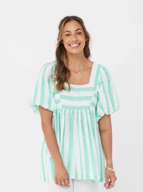 Zita Tunic - Green Stripe